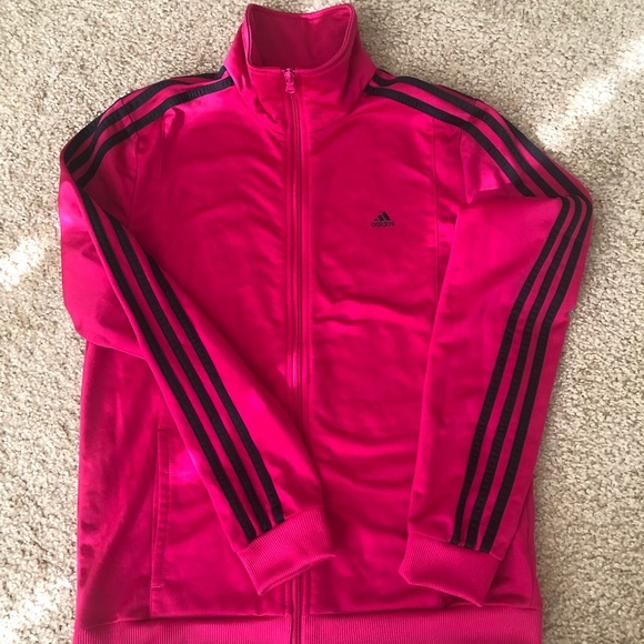 hot pink and black adidas jacket